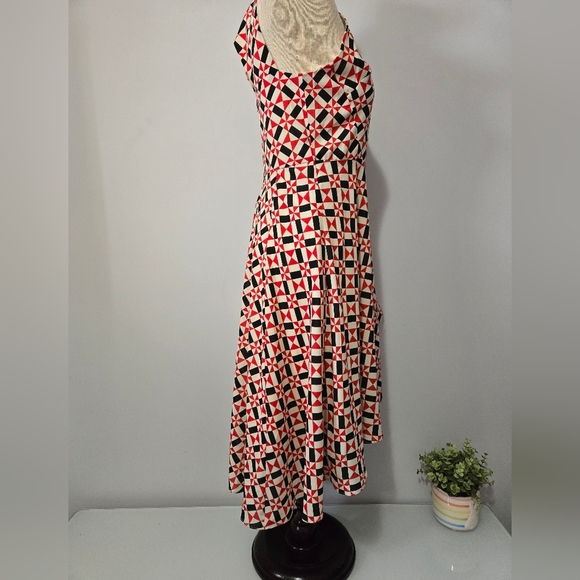 EVA FRANCO Anthropologie Geometric Patterned Halter Dress. Size M - Picture 6 of 15